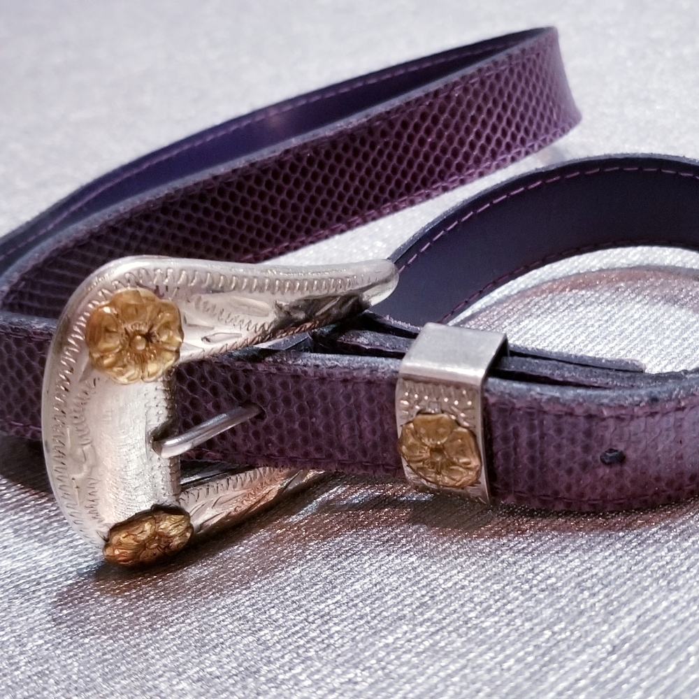 Vintage Women's Western Solid Silver Nickel Belt w